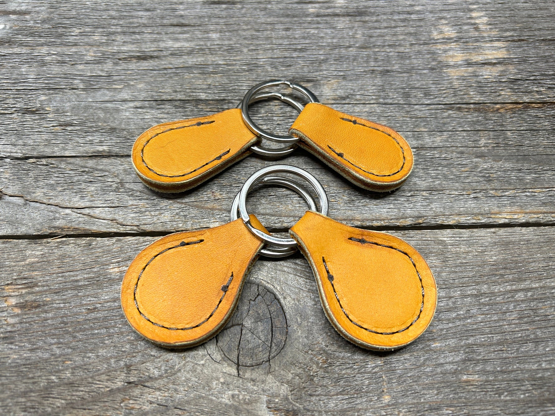 Set of Four (4) Horween Baseball Leather Key Chain!