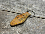 Vintage Baseball Glove Keychain - Brown Leather Hotel Key Style