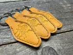 Set of Four (4) Rawlings Heart of the Hide Key Chains (vintage hotel key style)!