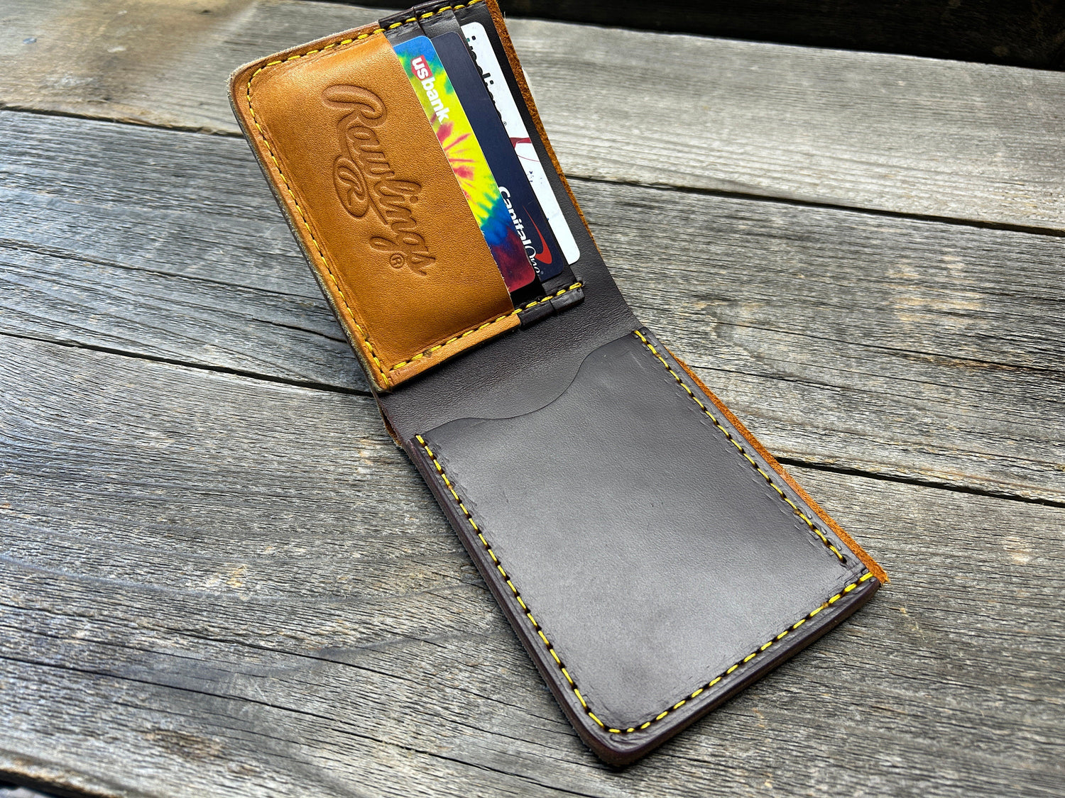 BLEM - Rawlings Heart Of The Hide Horween Bifold Baseball Glove Wallet!!