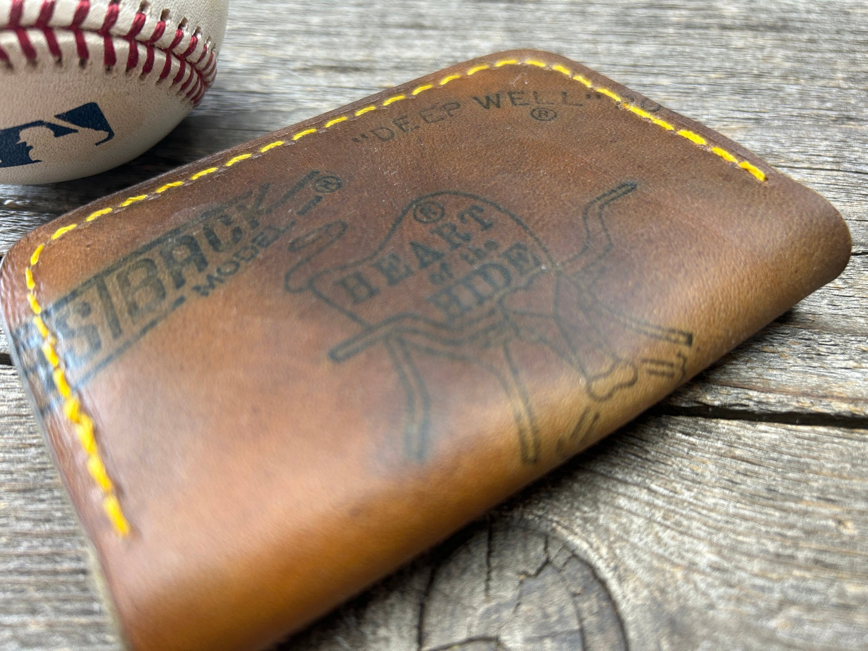 Vintage Made in the USA Rawlings Heart of the Hide Baseball Glove Wallet!