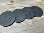 Set of 4 Coasters - Rawlings Black Heart of the Hide Horween Leather!