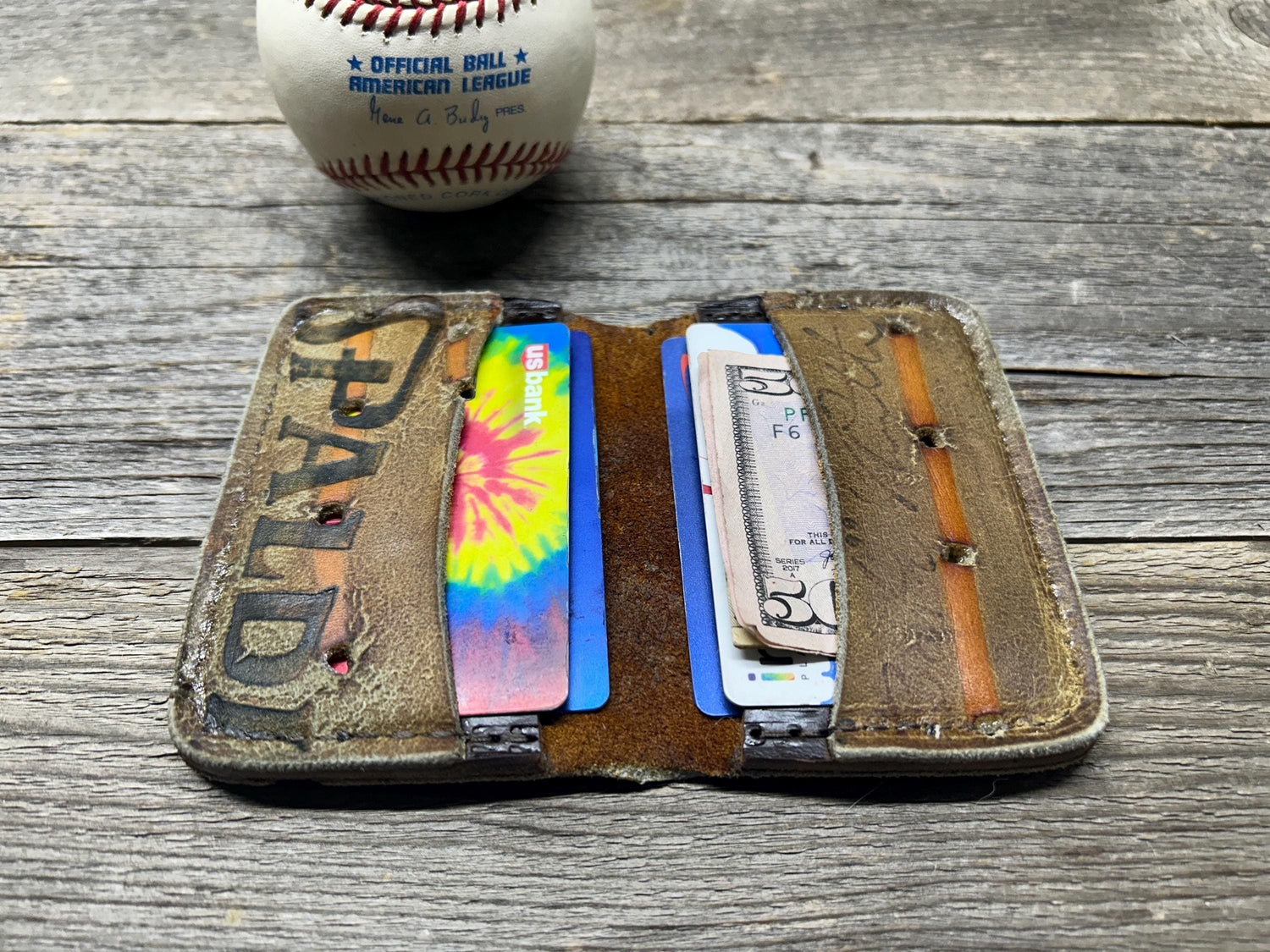 Vintage Spalding Babe Ruth Baseball Glove Wallet - C Grade (leather condition is not great)