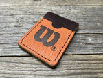 New Style! Horween (Wilson) NBA Basketball Leather Top Loading Wallet with Hidden 3rd Pocket!!