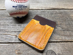 Top Loading Baseball Glove Wallet with Hidden 3rd Pocket!! Minimalist Front Pocket Wallet!