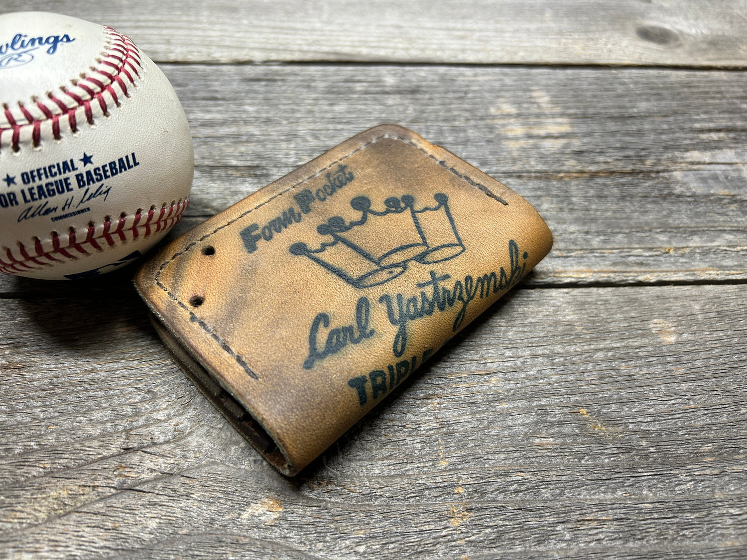 Vintage Spalding Carl Yastrzemski Baseball Glove Wallet!