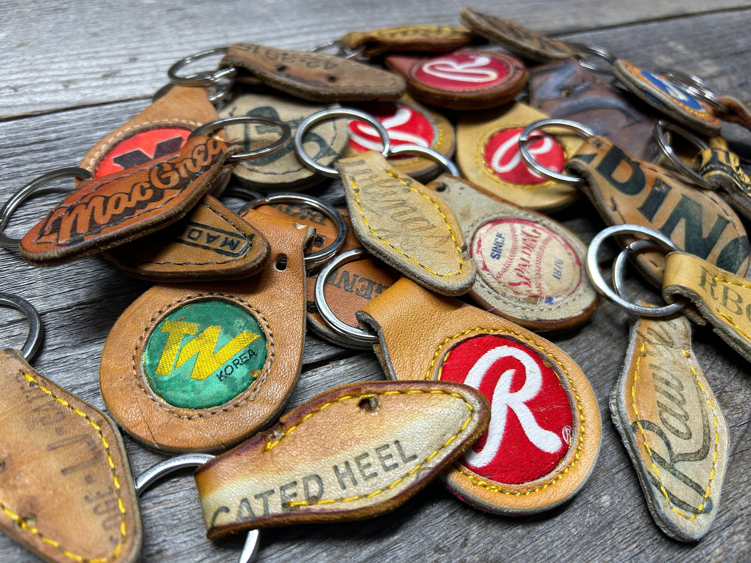 Set of Five (5) Random Baseball Glove Key Chains - Great Gift Idea!
