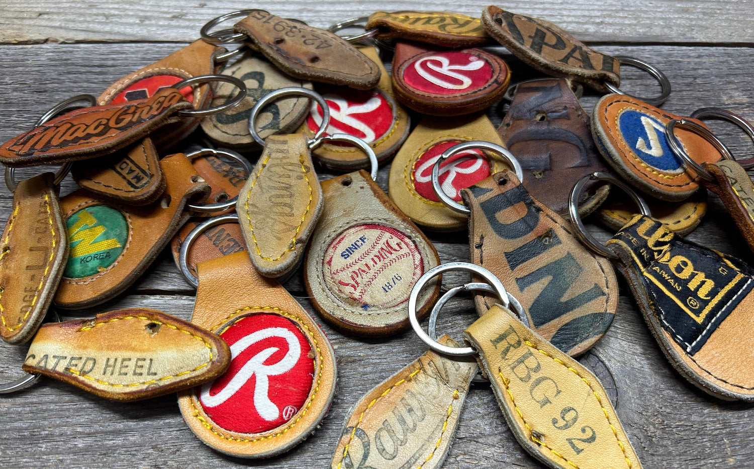Set of Five (5) Random Baseball Glove Key Chains - Great Gift Idea!