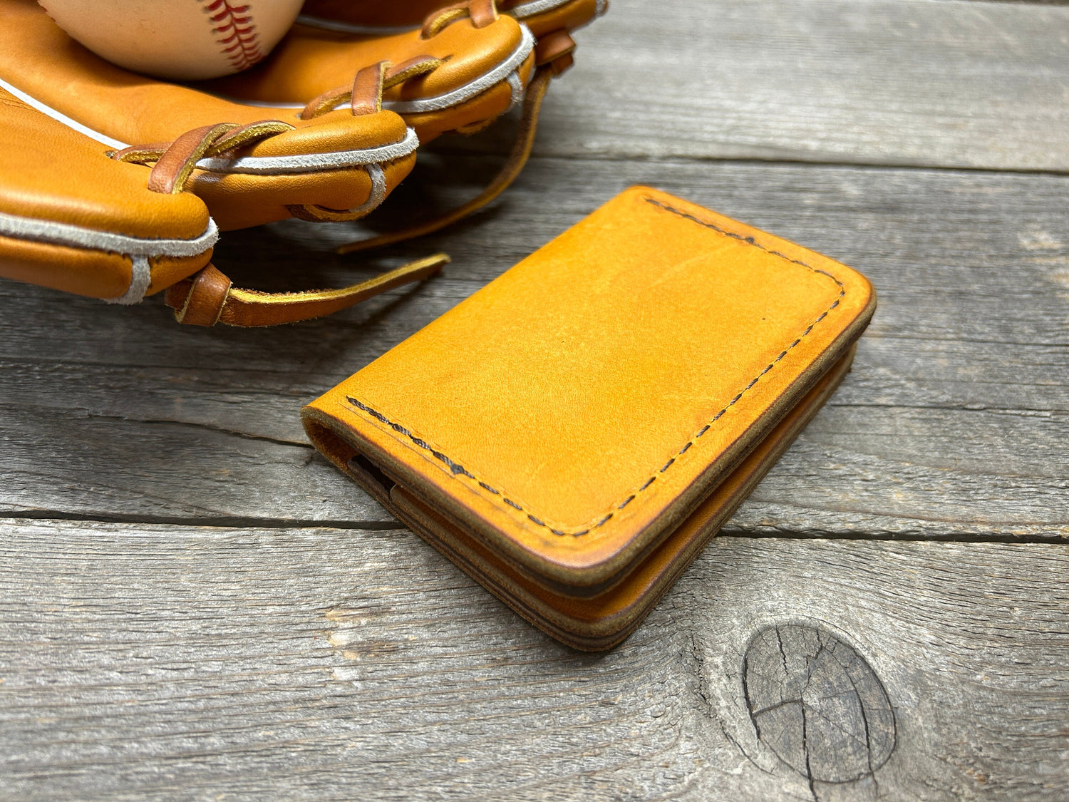 Marked down for Christmas!!! Horween Baseball Leather (Heart of the Hide) Baseball Glove Wallet!!