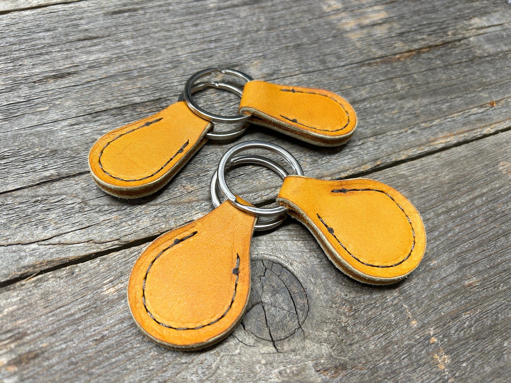 Set of Four (4) Horween Baseball Leather Key Chain!