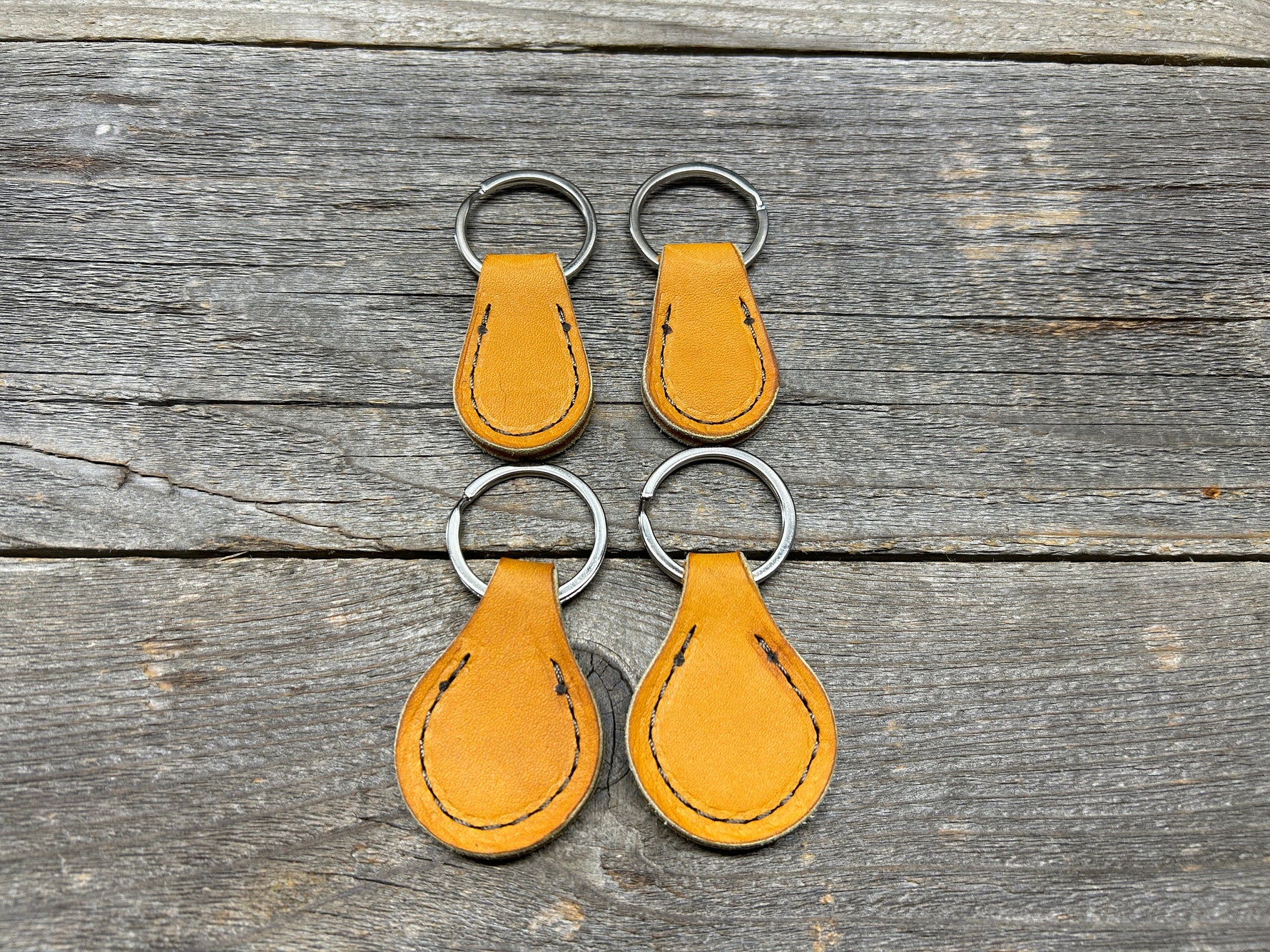 Set of Four (4) Horween Baseball Leather Key Chain!