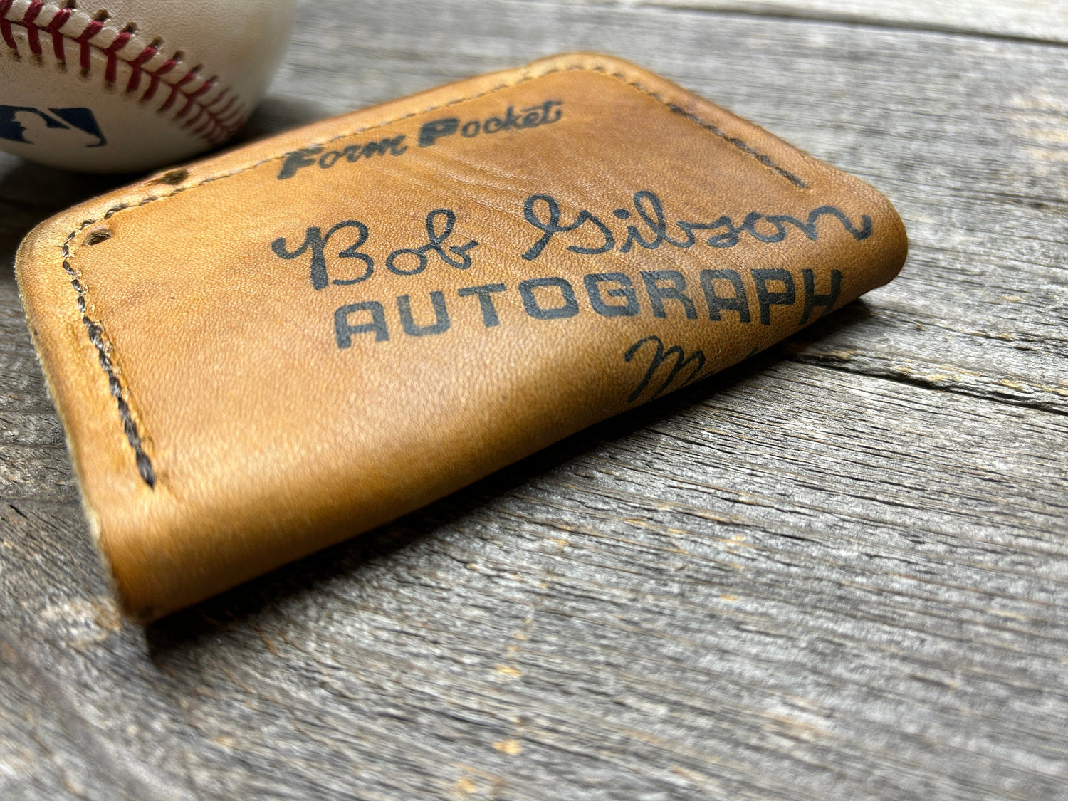 Vintage Spalding Bob Gibson Baseball Glove Wallet!