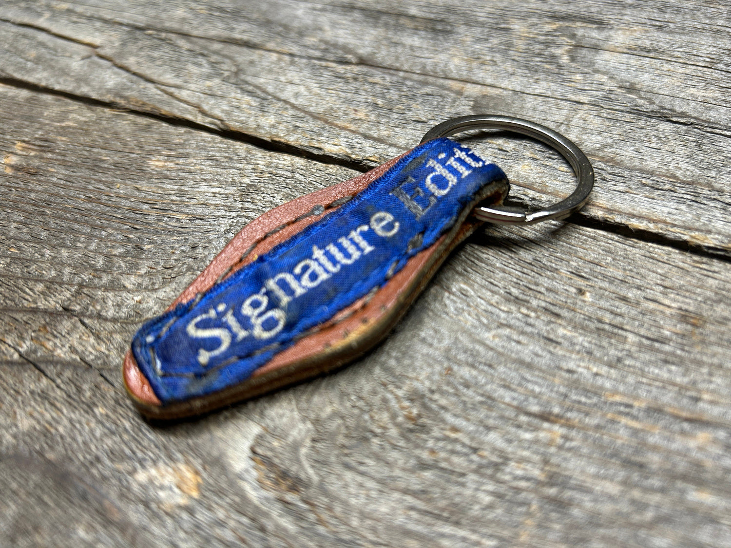 Vintage Baseball Glove key chain with Authentic Patch