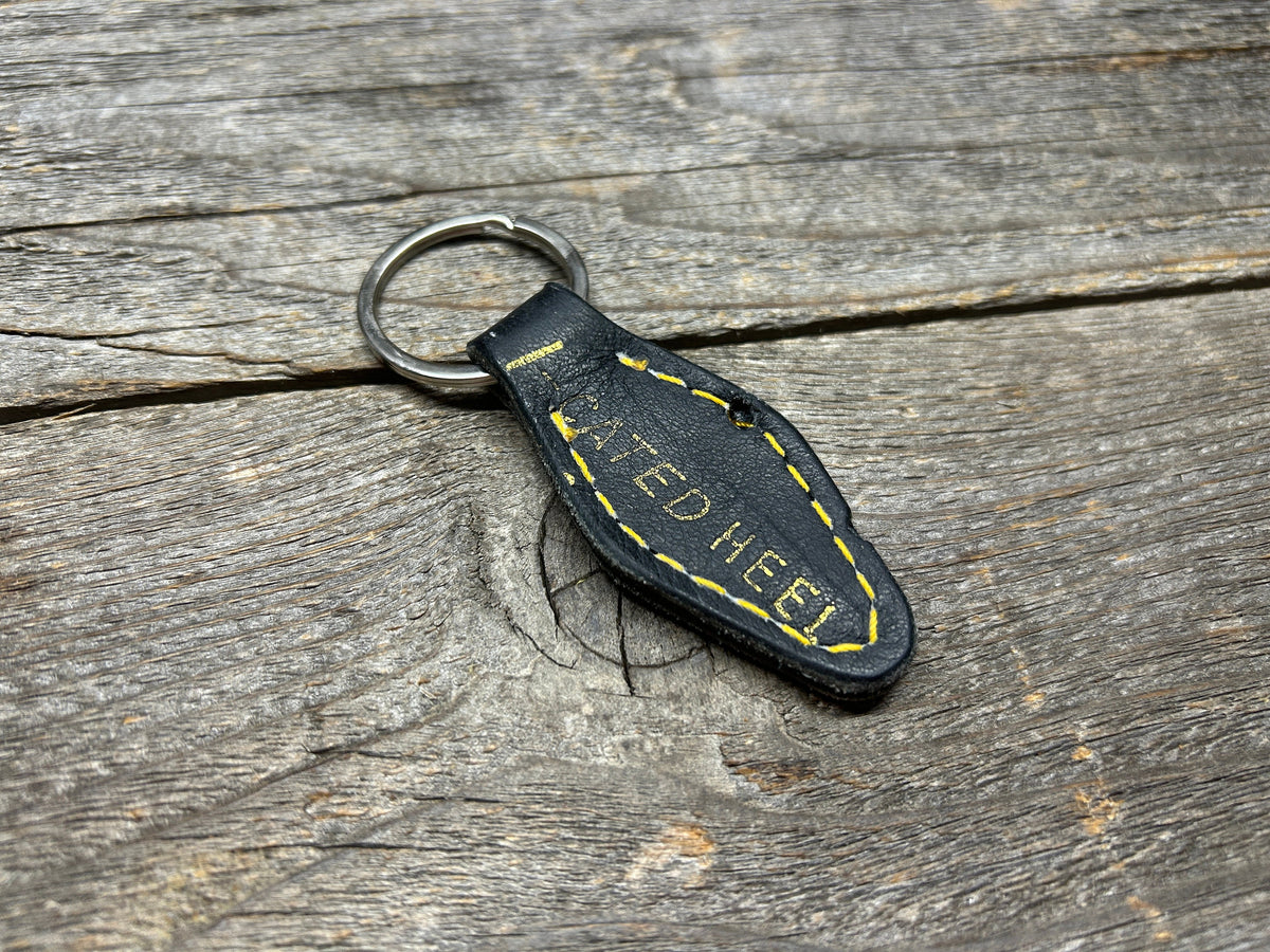 Vintage Rawlings Baseball Glove Keychain - Black Leather Hotel Key Style