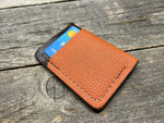 New Style! Horween (Wilson) NBA Basketball Leather Top Loading Wallet with Hidden 3rd Pocket!!