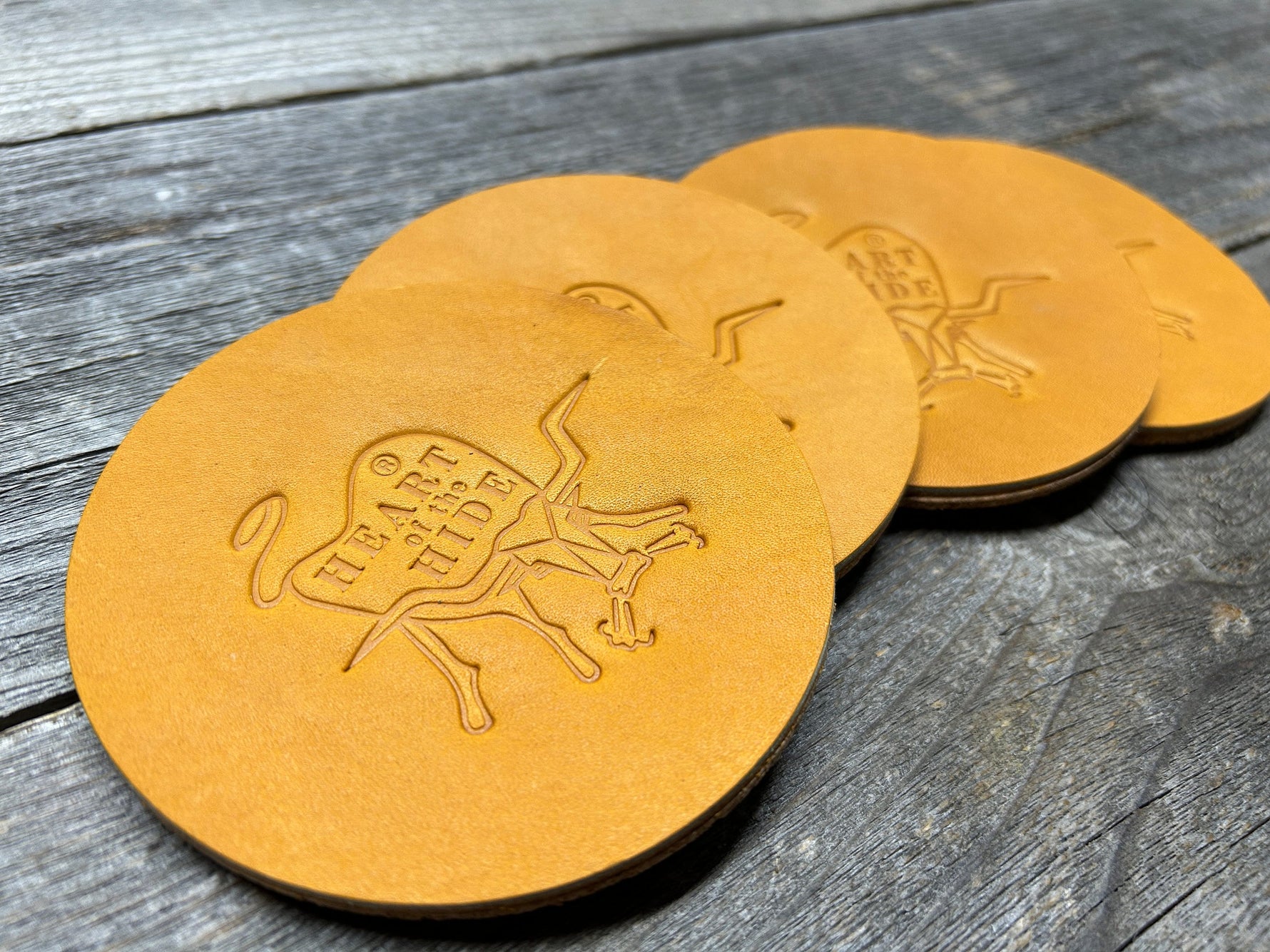 Set of 4 Coasters - Rawlings Heart of the Hide Horween Leather!