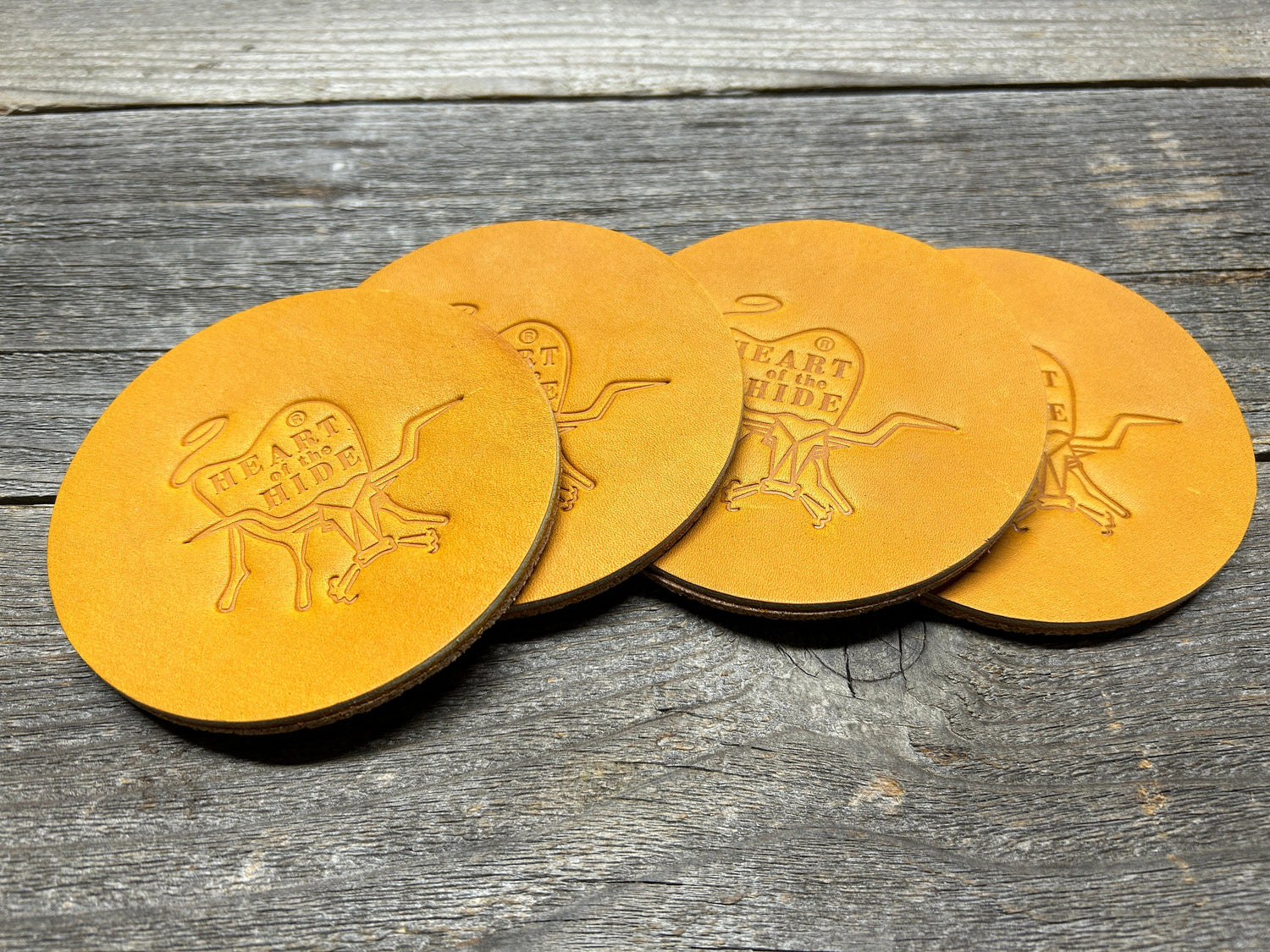 Set of 4 Coasters - Rawlings Heart of the Hide Horween Leather!