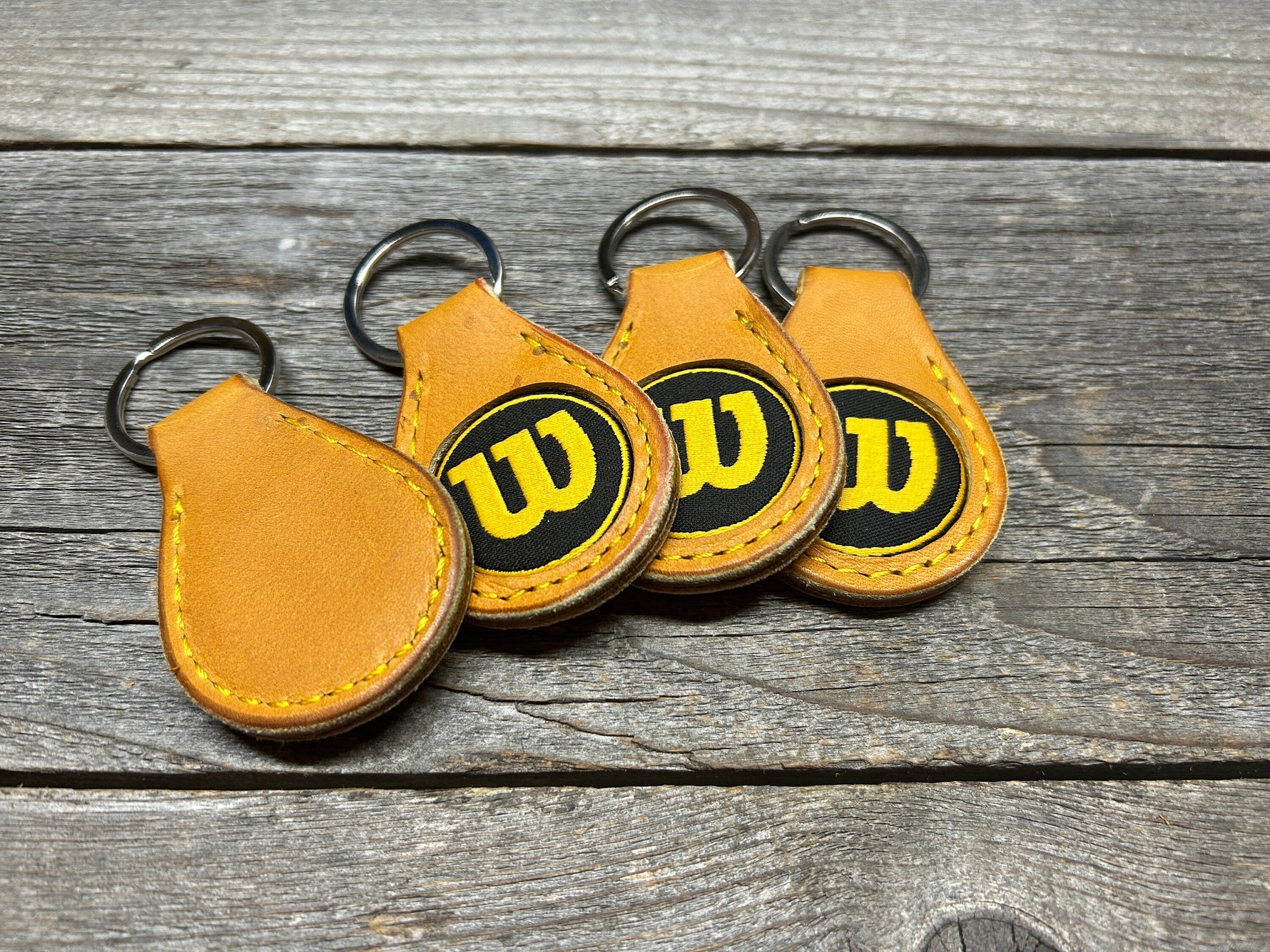 4 Pack! Great Gift Idea! Vintage Wilson/Horween Baseball Glove Key Chain!