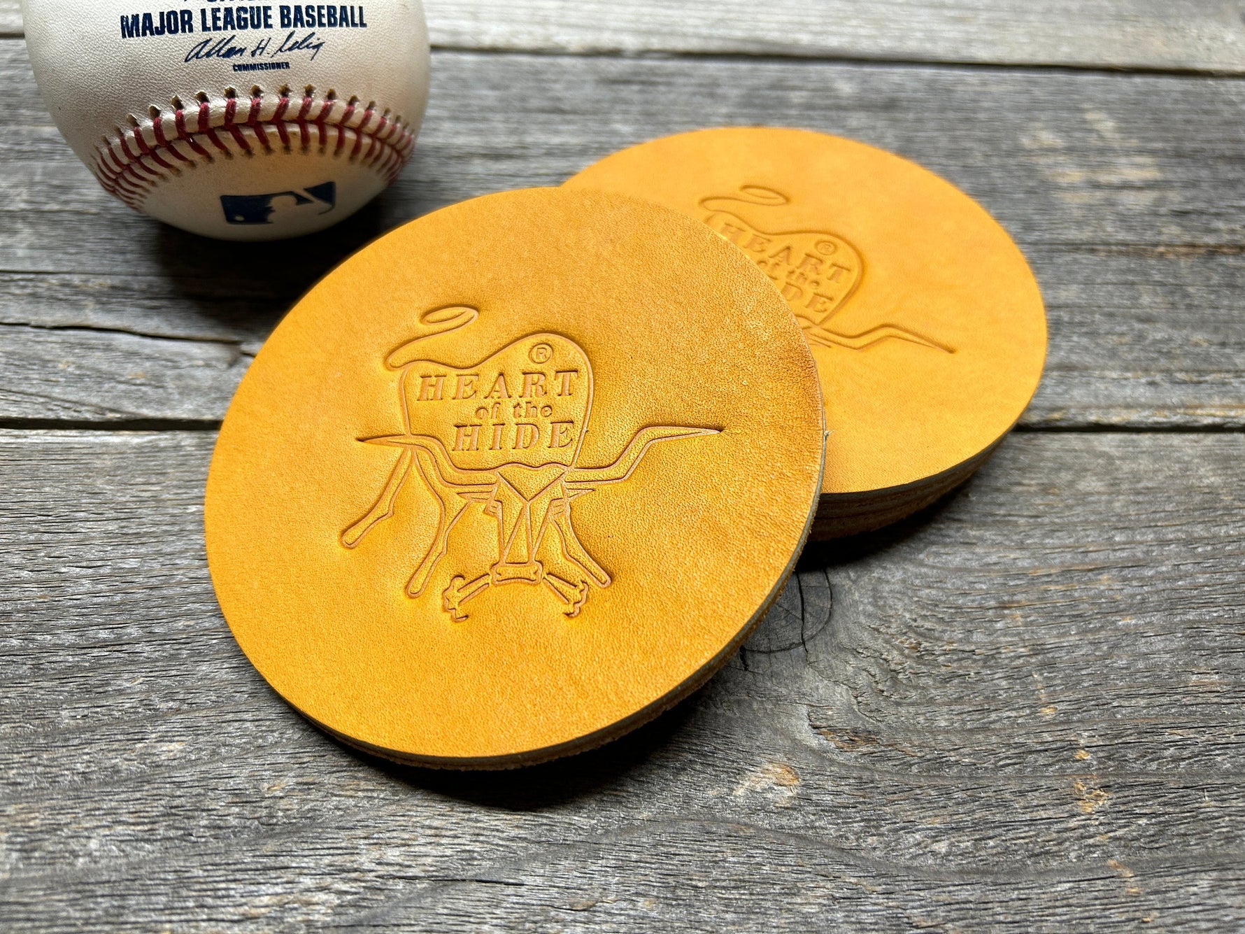 Set of 4 Coasters - Rawlings Heart of the Hide Horween Leather!