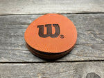 Set of 4 Coasters - WILSON/Horween NBA Leather - Official NBA Basketball Leather!!