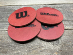 Set of 4 Coasters - WILSON/Horween NFL Leather - Official NFL Football Leather!!