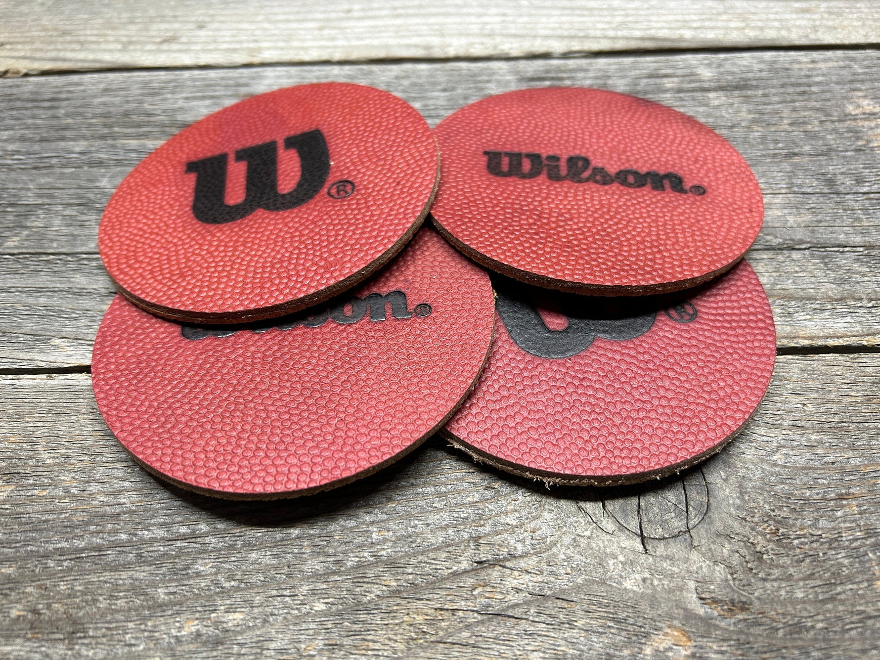 Set of 4 Coasters - WILSON/Horween NFL Leather - Official NFL Football Leather!!