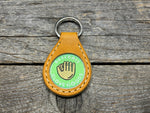 Horween Leather Baseball Glove Keychain, Sports Fan Gift