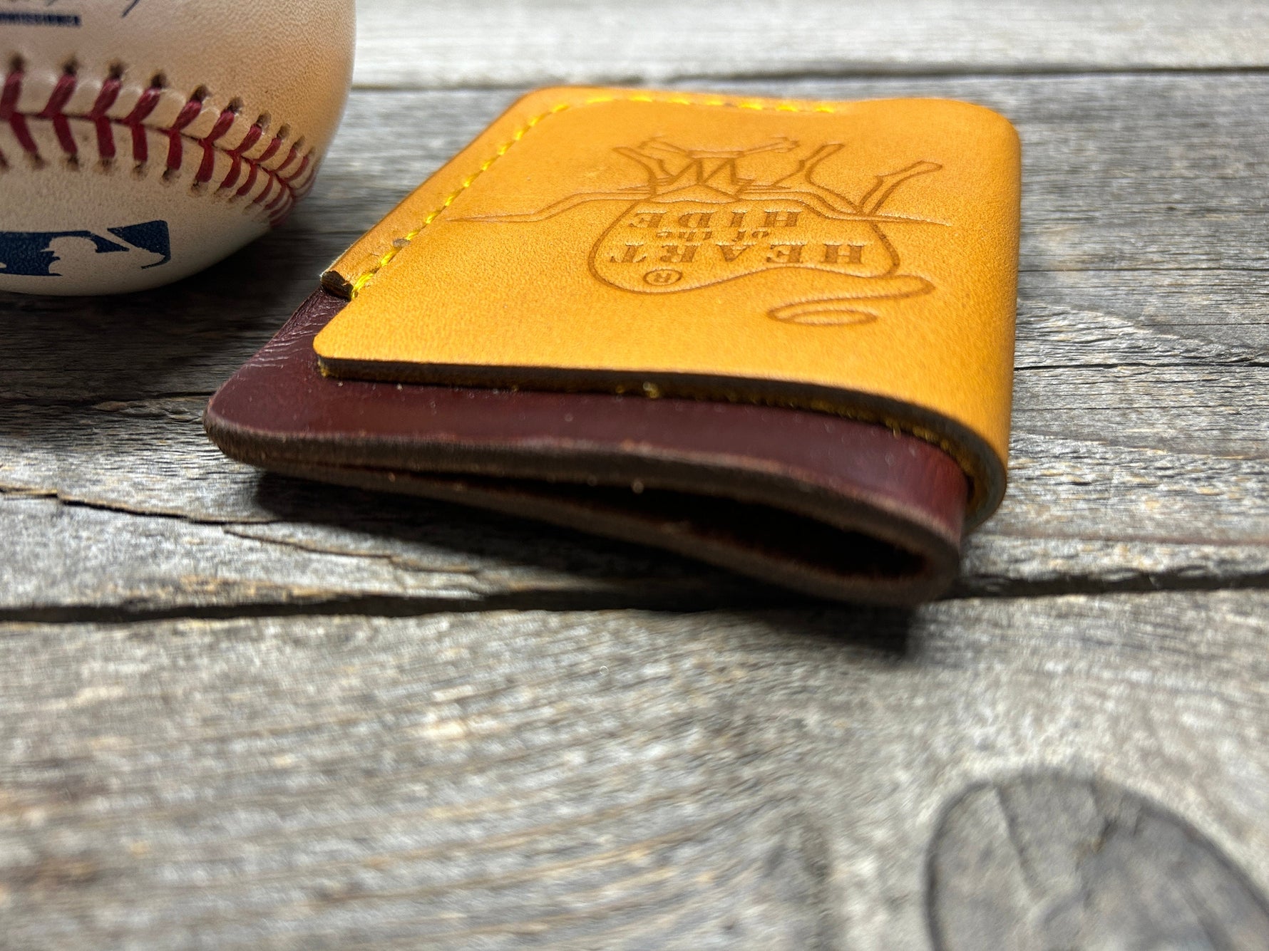 New Style! Rawlings Heart of the Hide Horween Top Loading Baseball Glove Wallet with Hidden 3rd Pocket!!