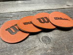 Set of 4 Coasters - WILSON/Horween NBA Leather - Official NBA Basketball Leather!!