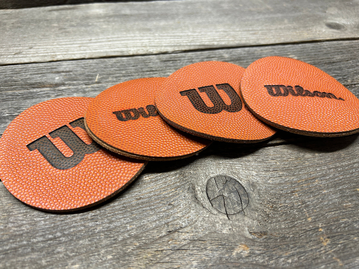 NBA Leather Coasters (Set of 4) - Wilson Horween Basketball Leather
