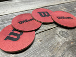 Set of 4 Coasters - WILSON/Horween NFL Leather - Official NFL Football Leather!!