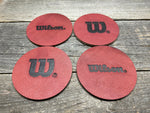 Set of 4 Coasters - WILSON/Horween NFL Leather - Official NFL Football Leather!!