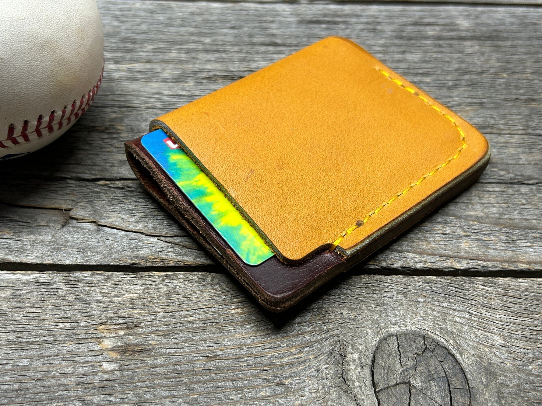 New Style! Rawlings Heart of the Hide Horween Top Loading Baseball Glove Wallet with Hidden 3rd Pocket!!