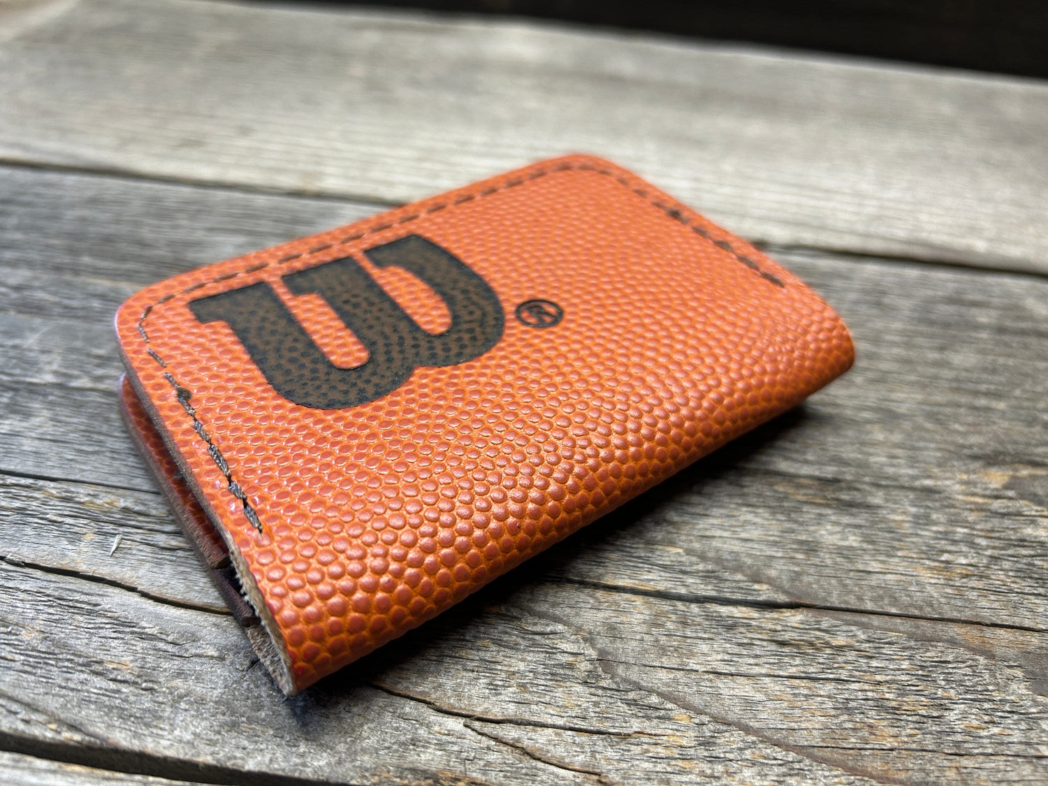 NEW STYLE!! Horween (Wilson) NBA Basketball Leather Wallet!!