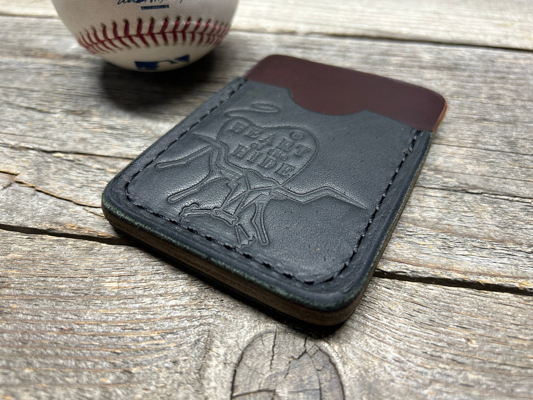 Rawlings Black Heart of the Hide Horween Top Loading Baseball Glove Wallet with Hidden 3rd Pocket!!