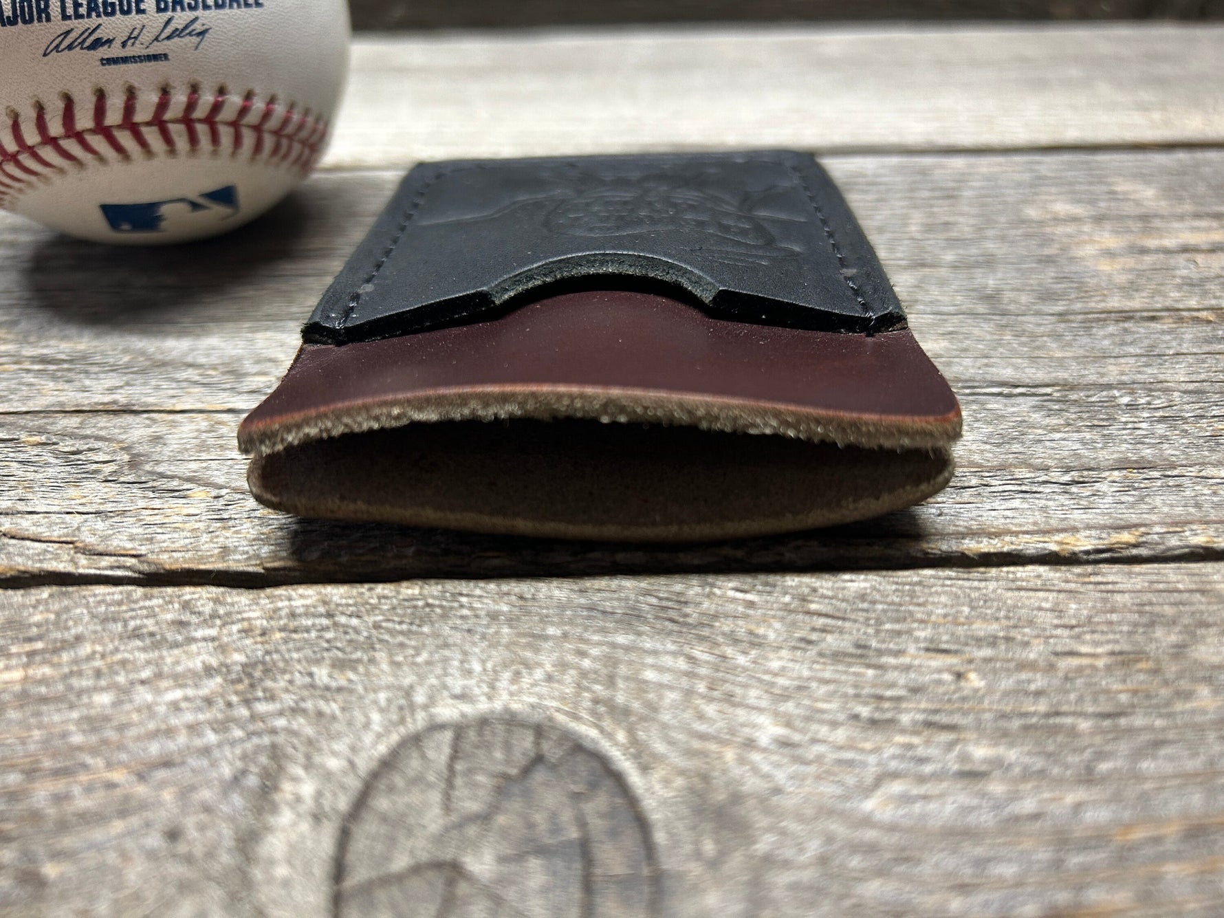 Rawlings Black Heart of the Hide Horween Top Loading Baseball Glove Wallet with Hidden 3rd Pocket!!