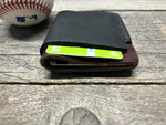 New Style! Black Wilson Horween X Baseball Top Loading Baseball Glove Wallet with Hidden 3rd Pocket!!