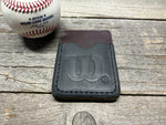 Black Wilson Horween X Baseball Top Loading Baseball Glove Wallet with Hidden 3rd Pocket!!