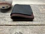 New Style! Black Wilson Horween X Baseball Top Loading Baseball Glove Wallet with Hidden 3rd Pocket!!