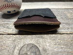 Black Wilson Horween X Baseball Top Loading Baseball Glove Wallet with Hidden 3rd Pocket!!