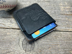 New Style! Black Rawlings Heart of the Hide Horween Top Loading Baseball Glove Wallet with Hidden 3rd Pocket!!