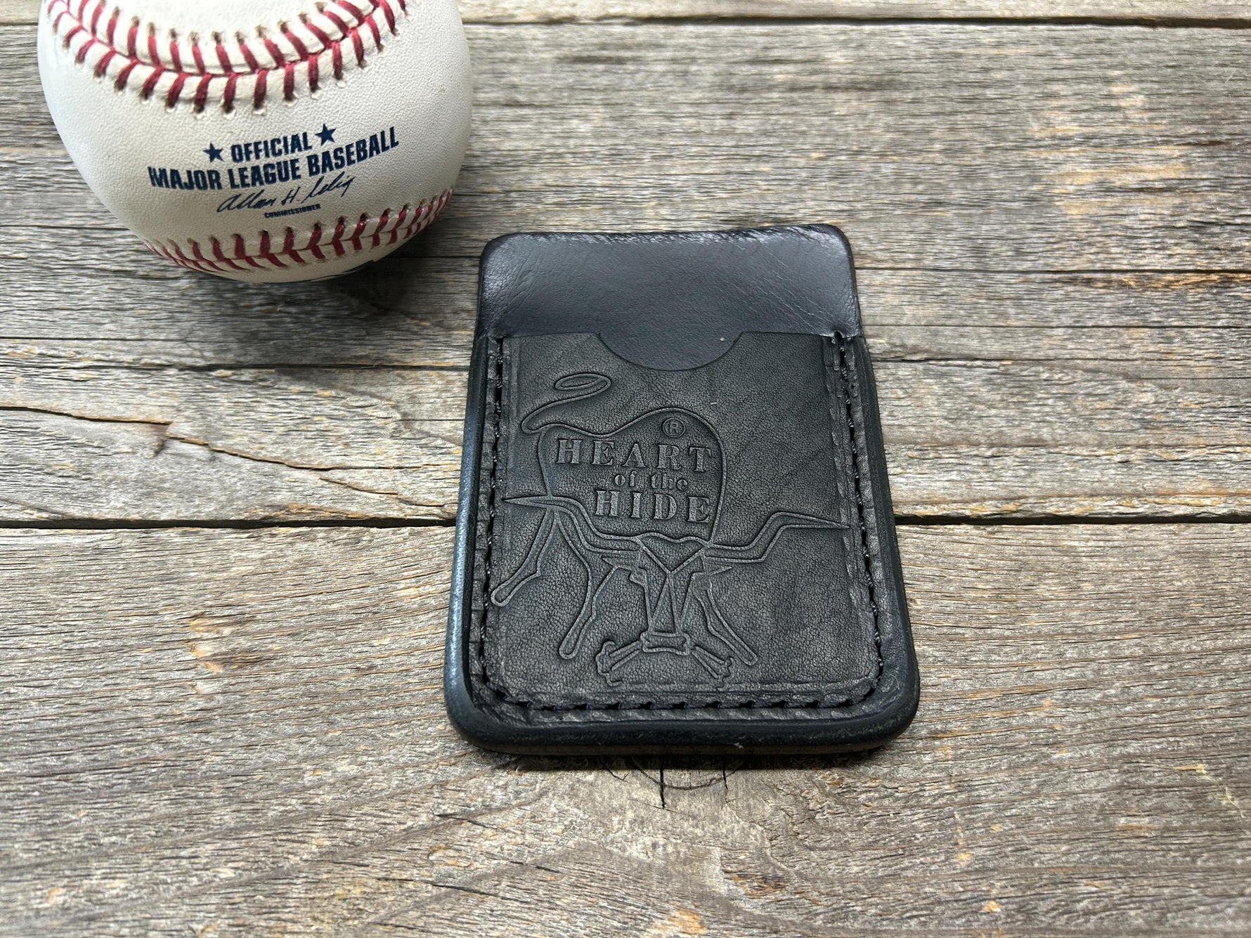 Rawlings Black Heart of the Hide Horween Top Loading Baseball Glove Wallet with Hidden 3rd Pocket!!