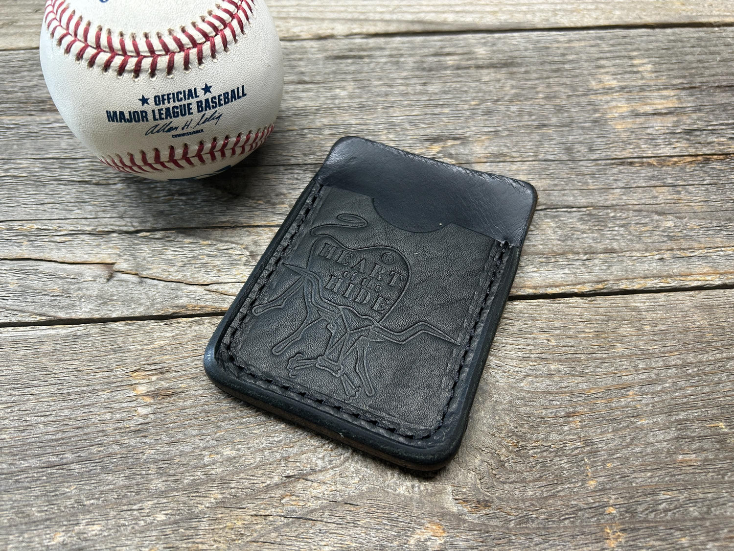 Rawlings Black Heart of the Hide Horween Top Loading Baseball Glove Wallet with Hidden 3rd Pocket!!