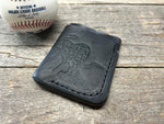 New Style! Black Rawlings Heart of the Hide Horween Top Loading Baseball Glove Wallet with Hidden 3rd Pocket!!