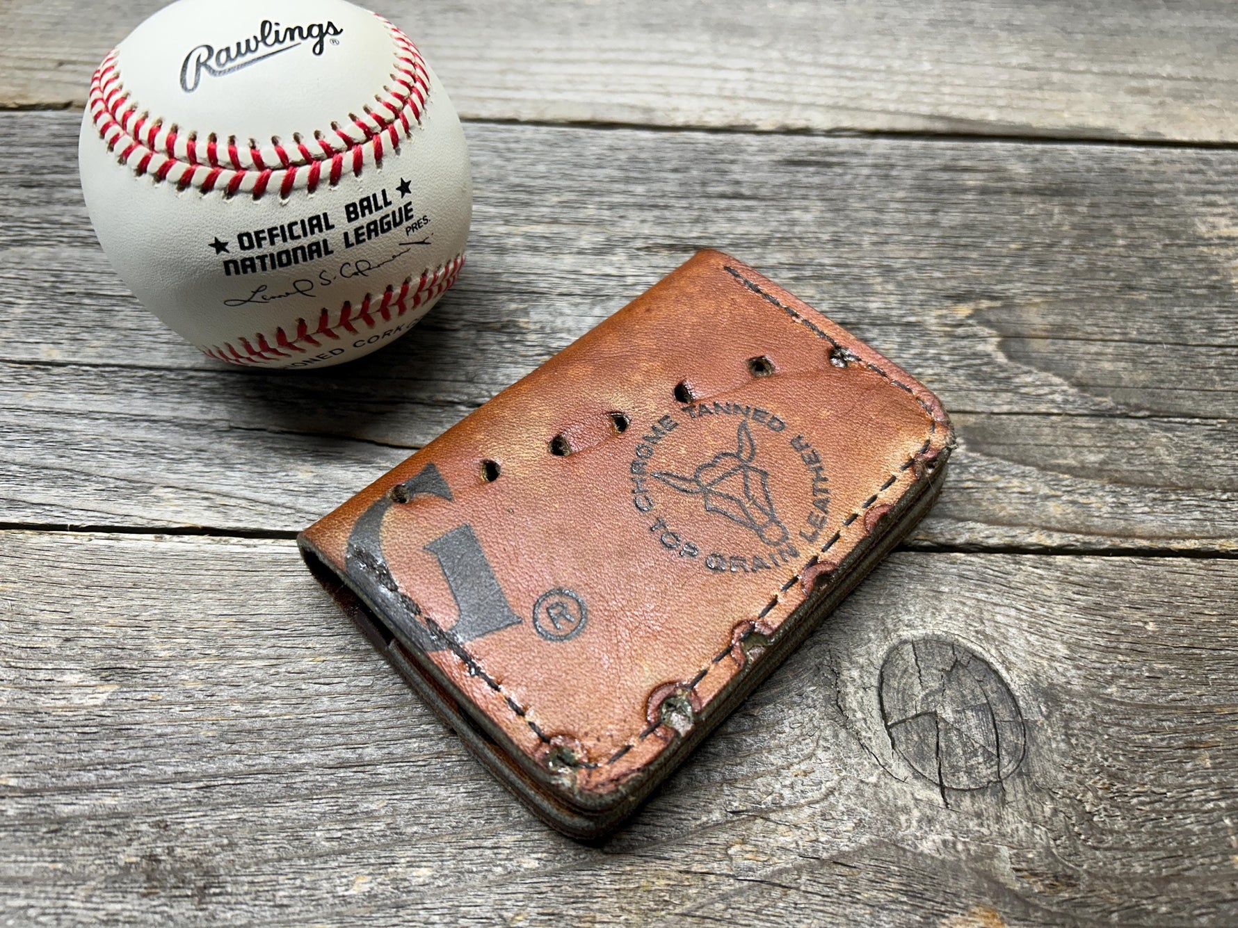 Vintage Spalding Rick Monday Baseball Glove Wallet!!