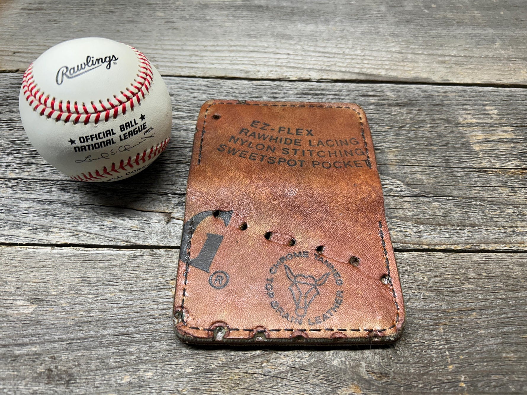 Vintage Spalding Rick Monday Baseball Glove Wallet!!