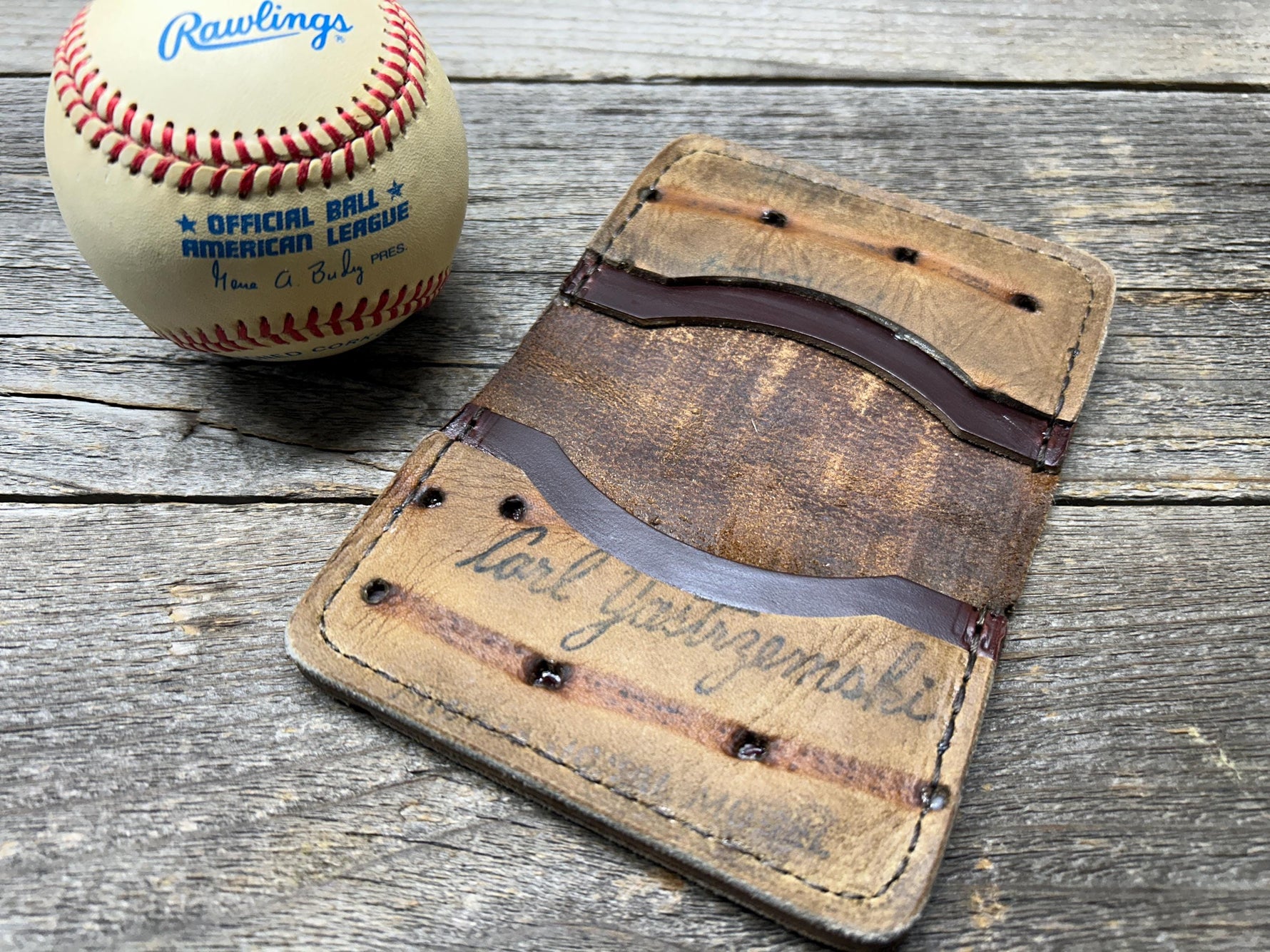 Vintage Spalding Carl Yastrzemski Baseball Glove Wallet!