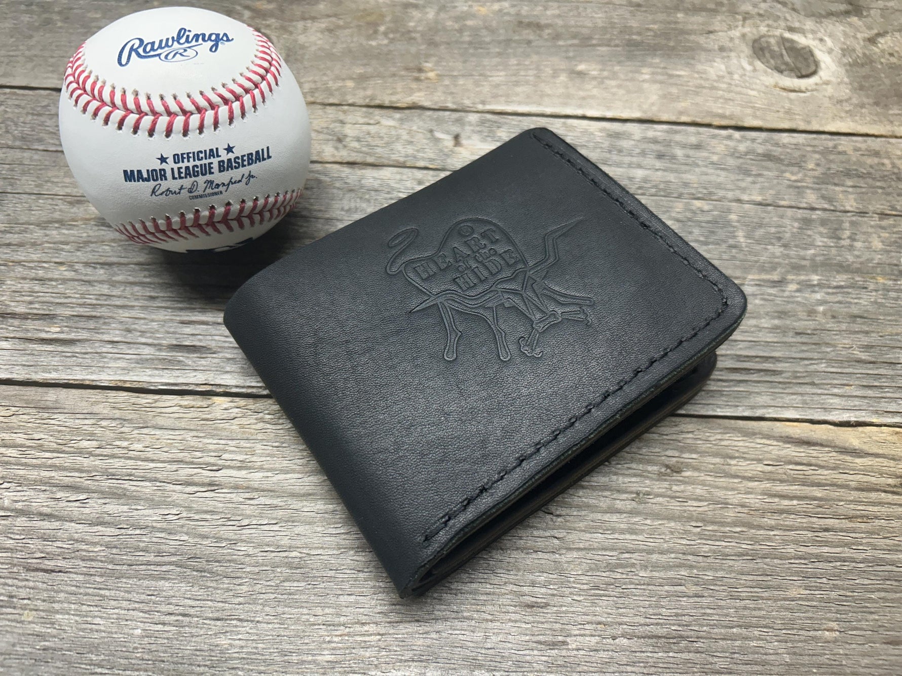 Rawlings Heart Of The Hide Horween Bifold Baseball Glove Wallet!! Black Leather!