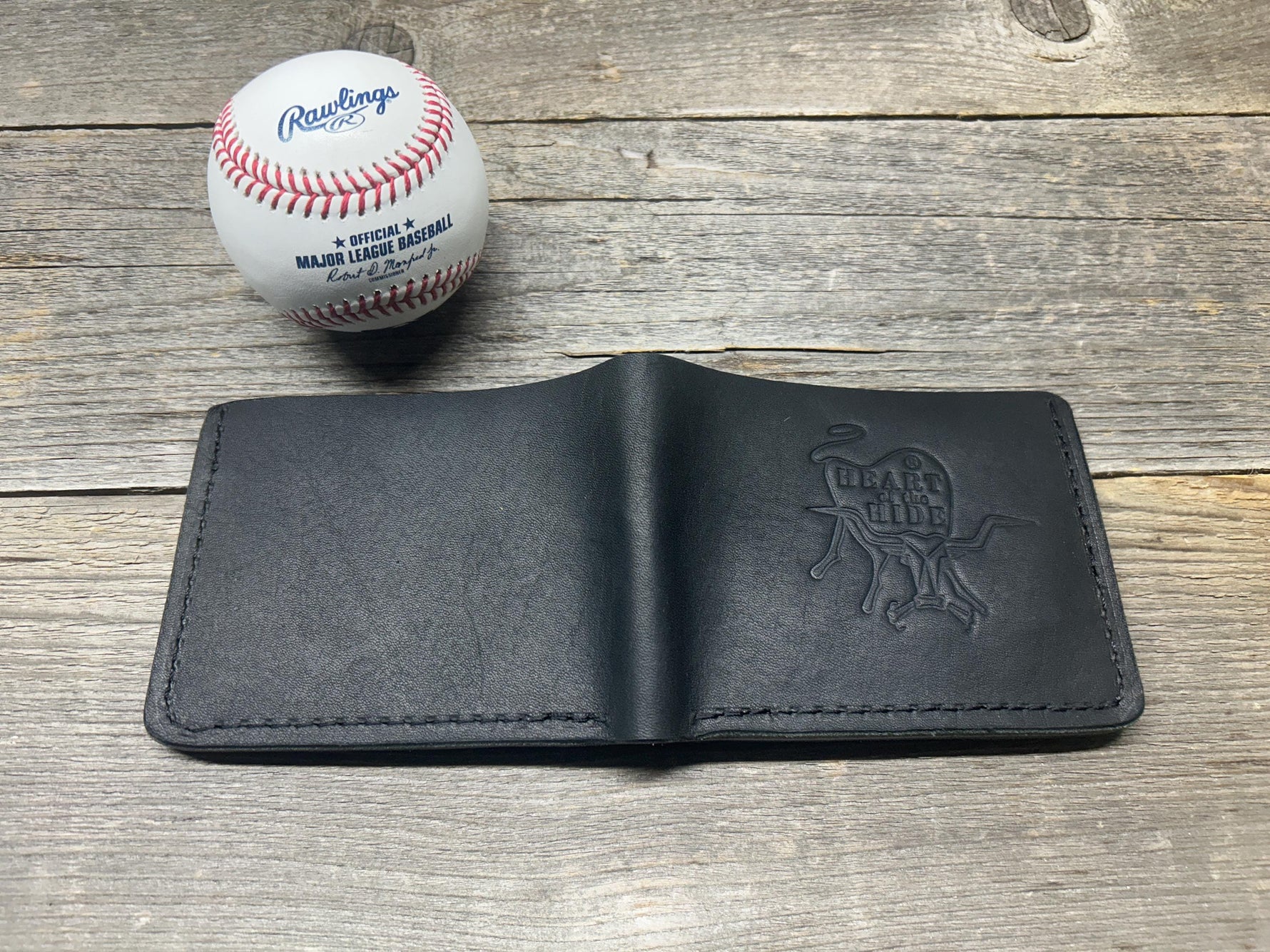 Rawlings Heart Of The Hide Horween Bifold Baseball Glove Wallet!! Black Leather!