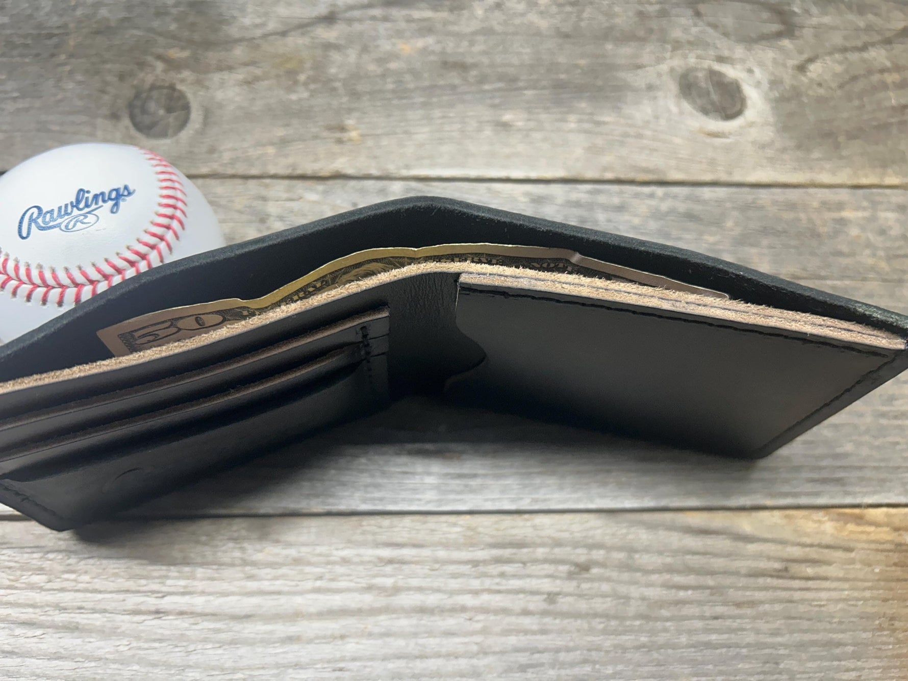 Rawlings Heart Of The Hide Horween Bifold Baseball Glove Wallet!! Black Leather!